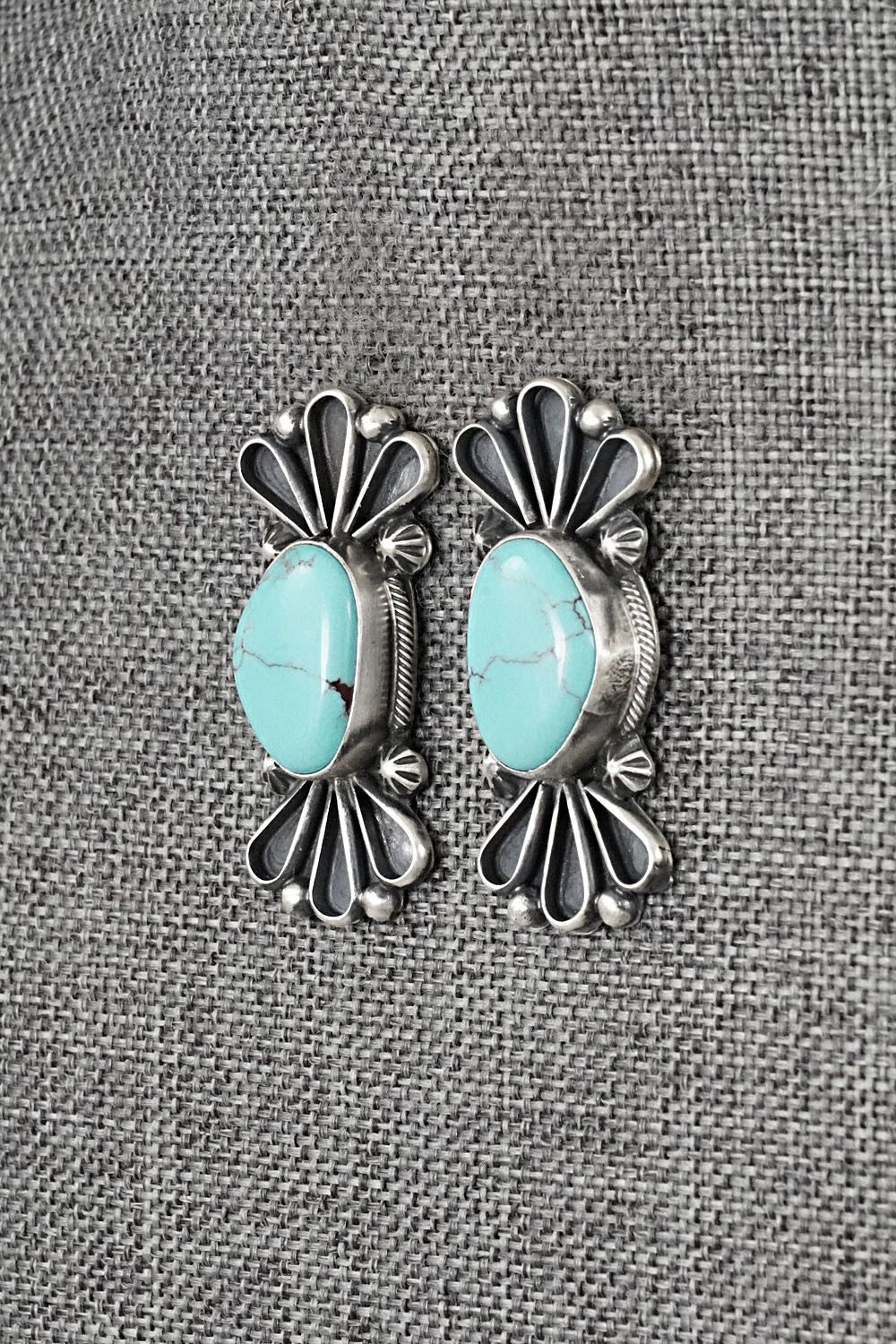Turquoise & Sterling Silver Earrings - Bobby Johnson
