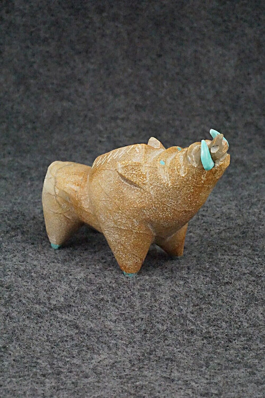 Warthog Zuni Fetish Carving - Enrike Leekya