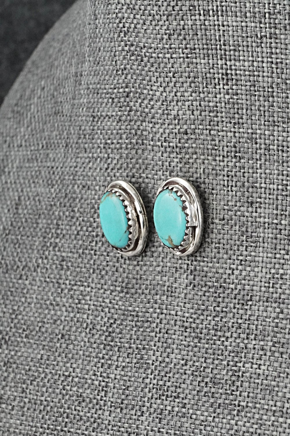 Turquoise & Sterling Silver Earrings - Ernest Hawthorne