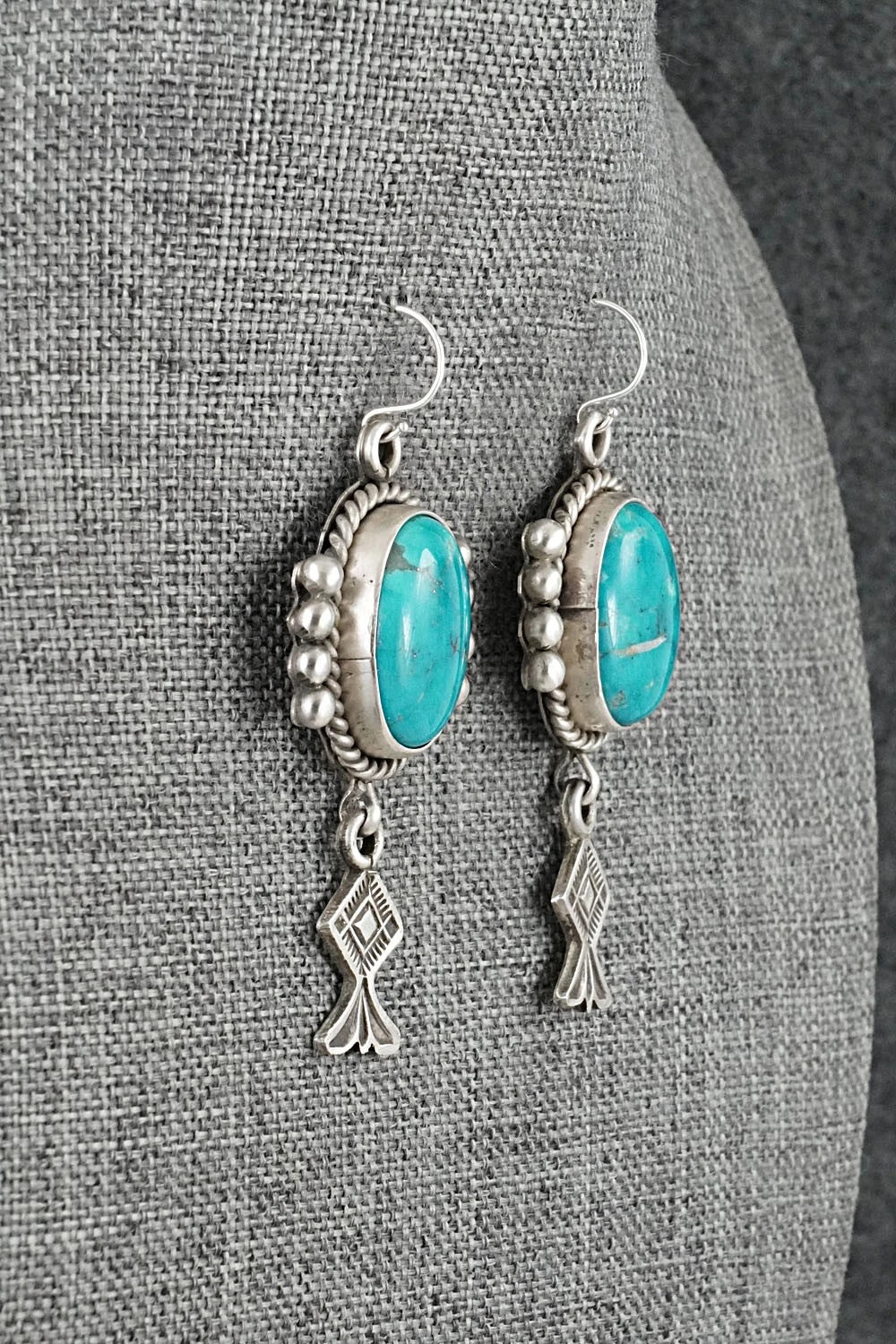 Turquoise & Sterling Silver Earrings - Michael Calladitto