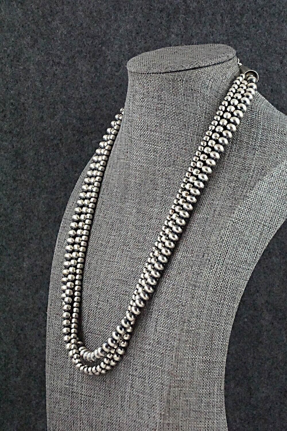 Sterling Silver Navajo Pearl Necklace 20" - Dorinda Mariano