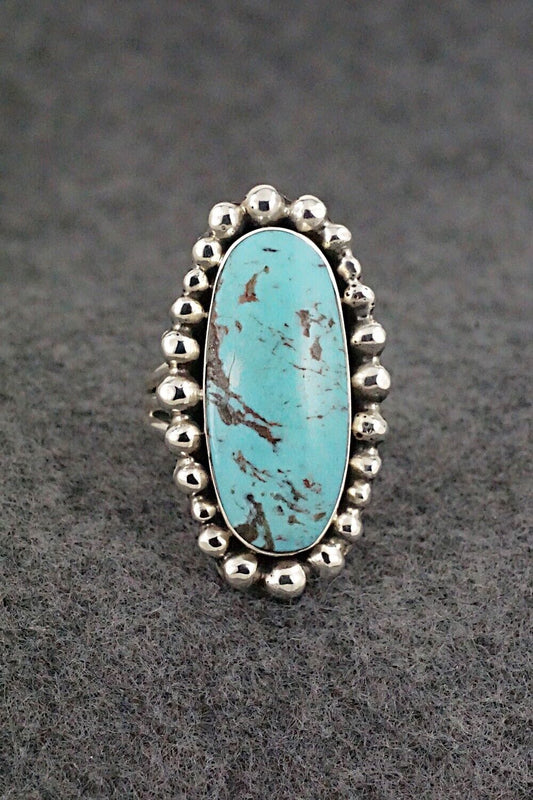 Turquoise & Sterling Silver Ring - Clarence Long - Size 5.75
