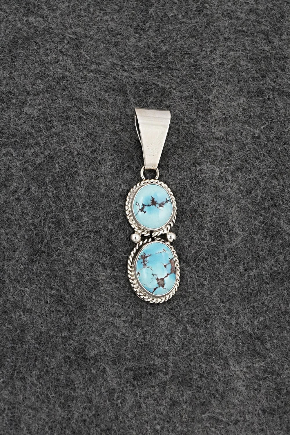 Turquoise & Sterling Silver Pendant - Eugene Gruber
