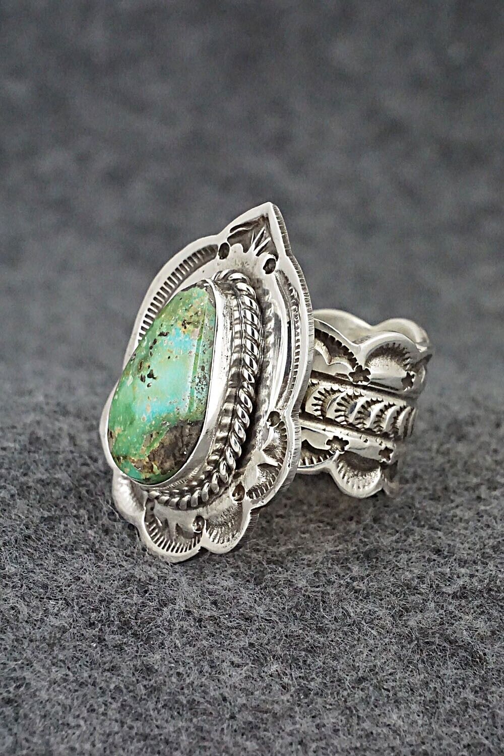 Turquoise & Sterling Silver Ring - Leonard Maloney - Size 8.75