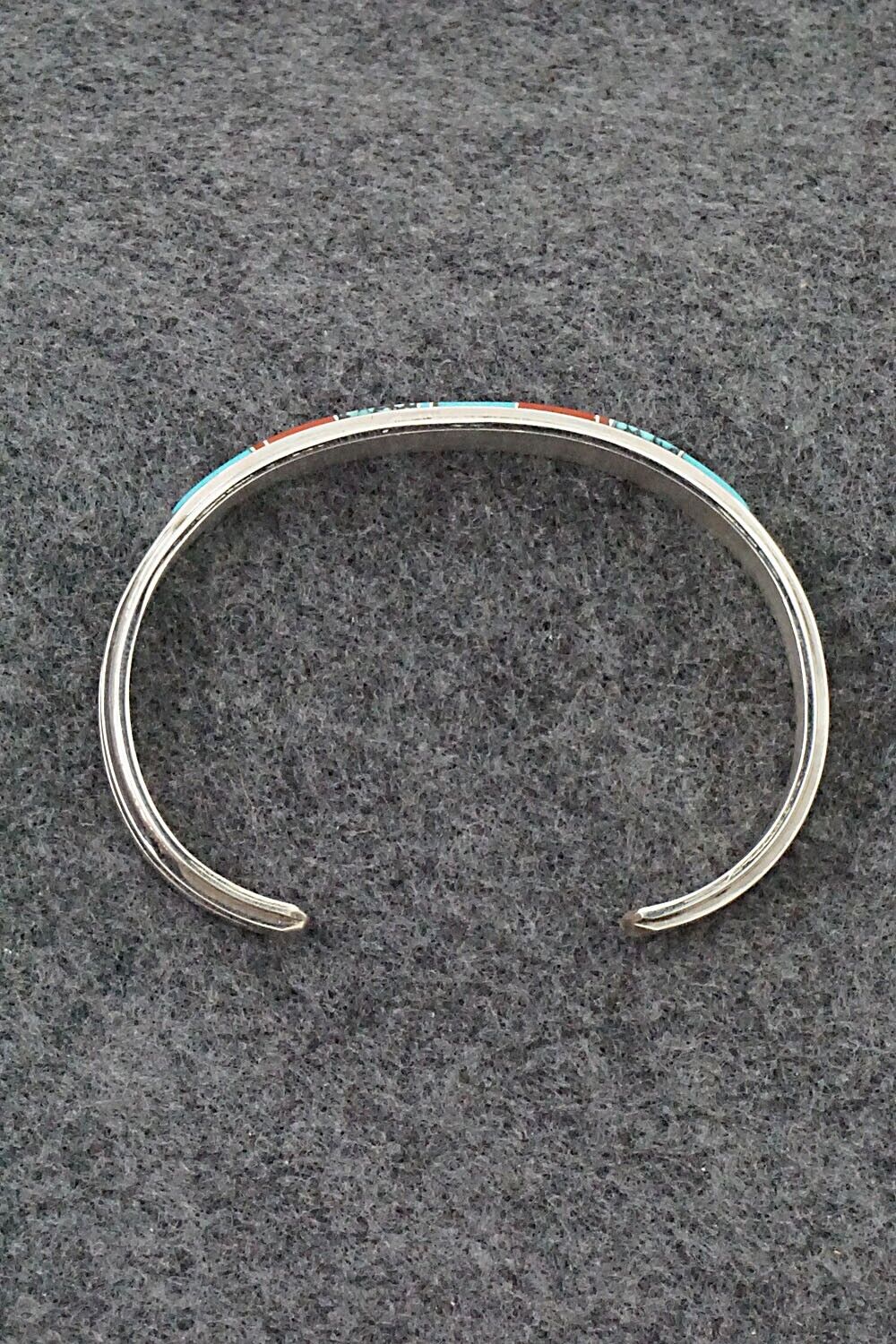 Turquoise, Coral & Sterling Silver Bracelet - Wilbert Muskett