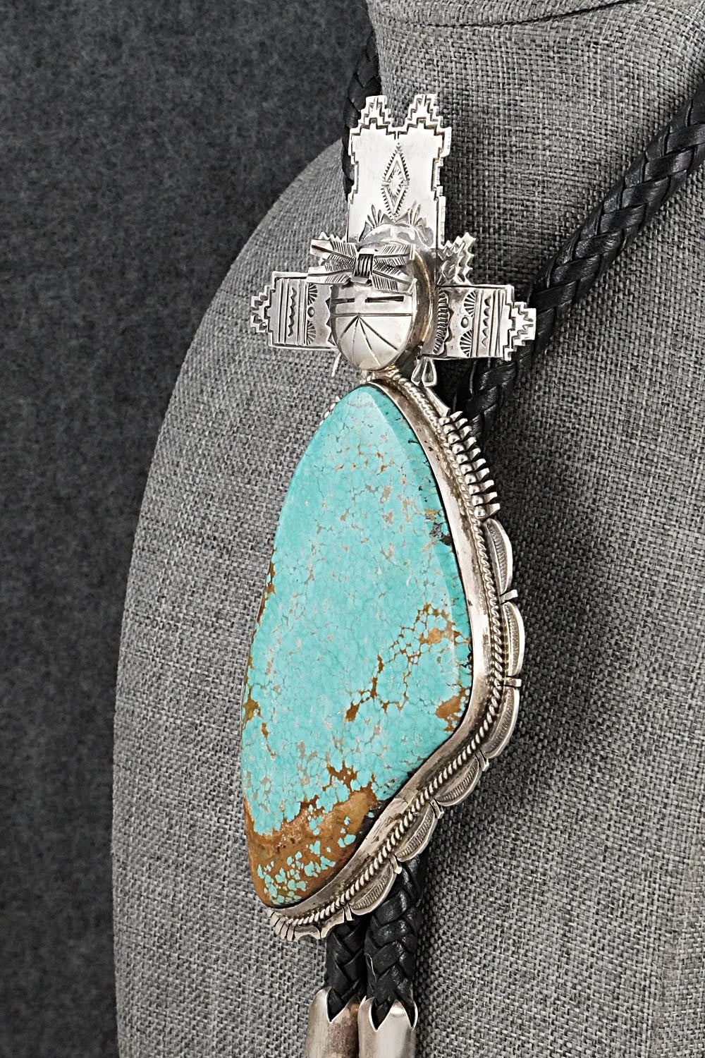 Turquoise & Sterling Silver Vintage Bolo Tie - Bennie Ration