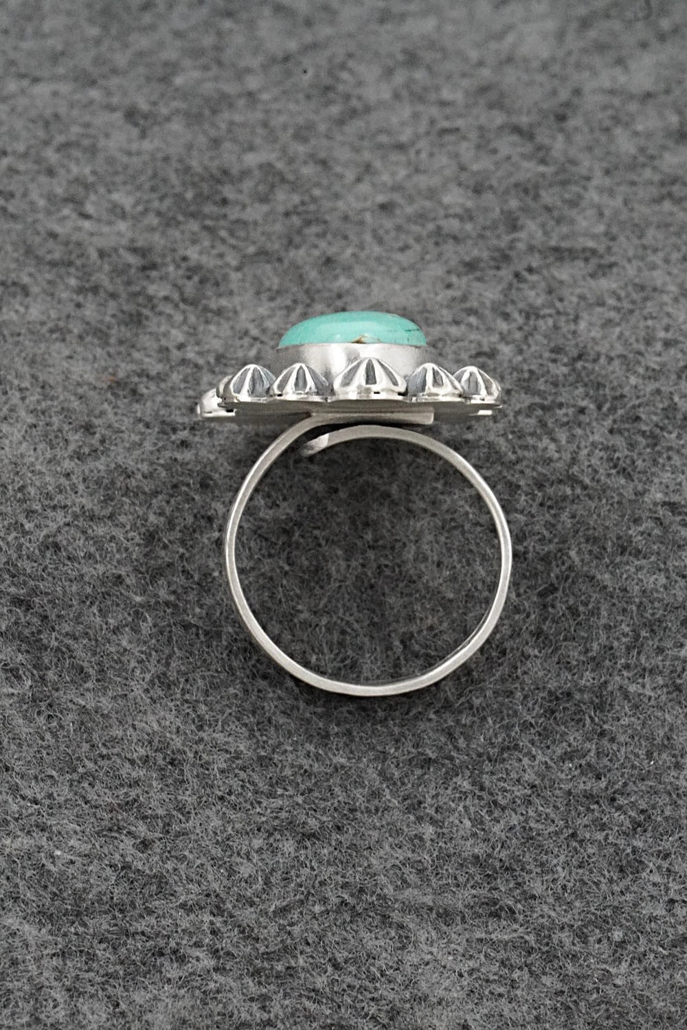 Turquoise & Sterling Silver Ring - Cordell Platero - Size Adjustable
