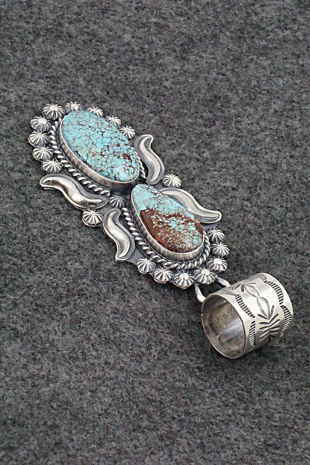 Turquoise & Sterling Silver Pendant - Raymond Delgarito