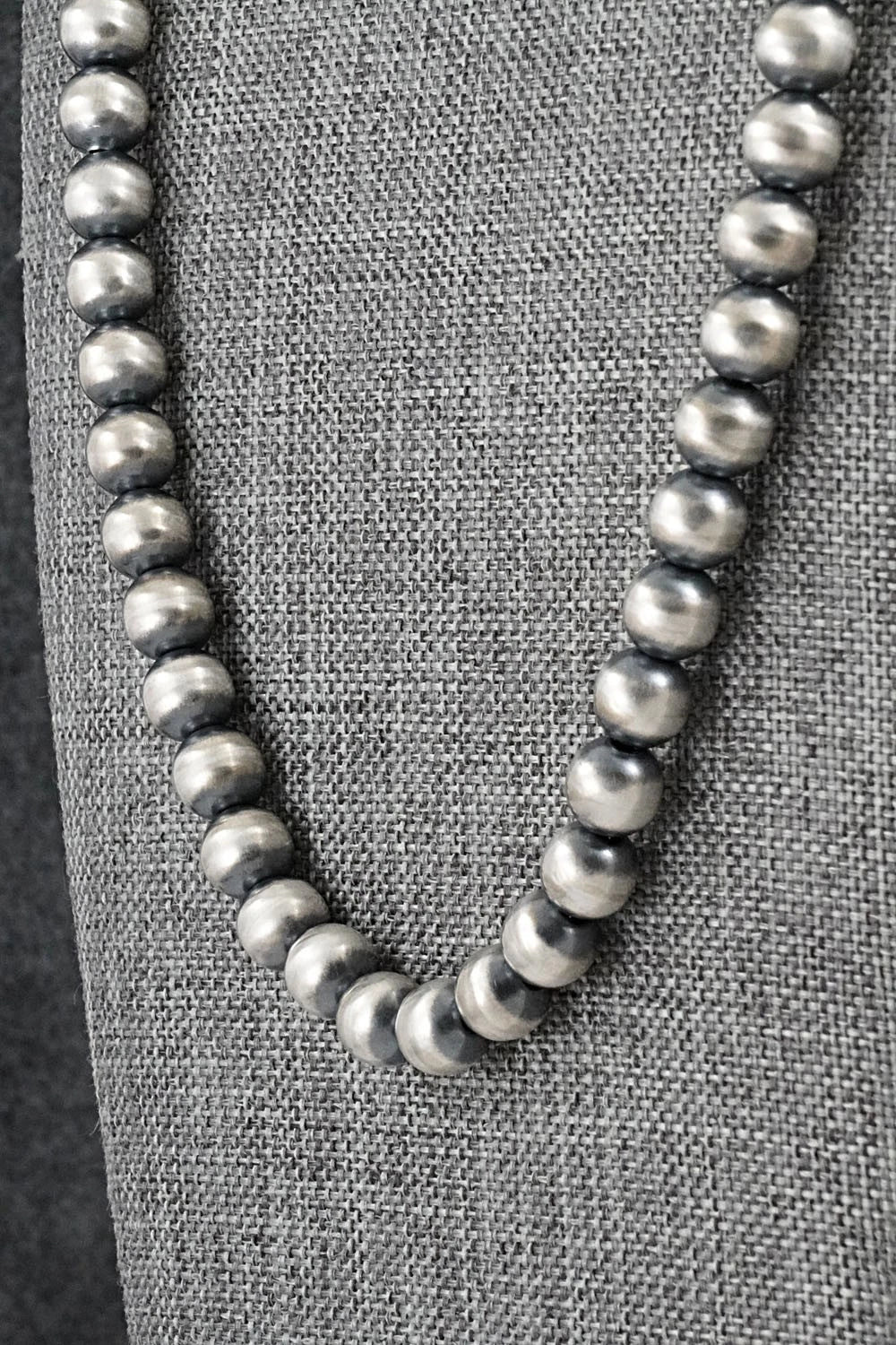 Sterling Silver Navajo Pearl Necklace 28" - Dorinda Mariano