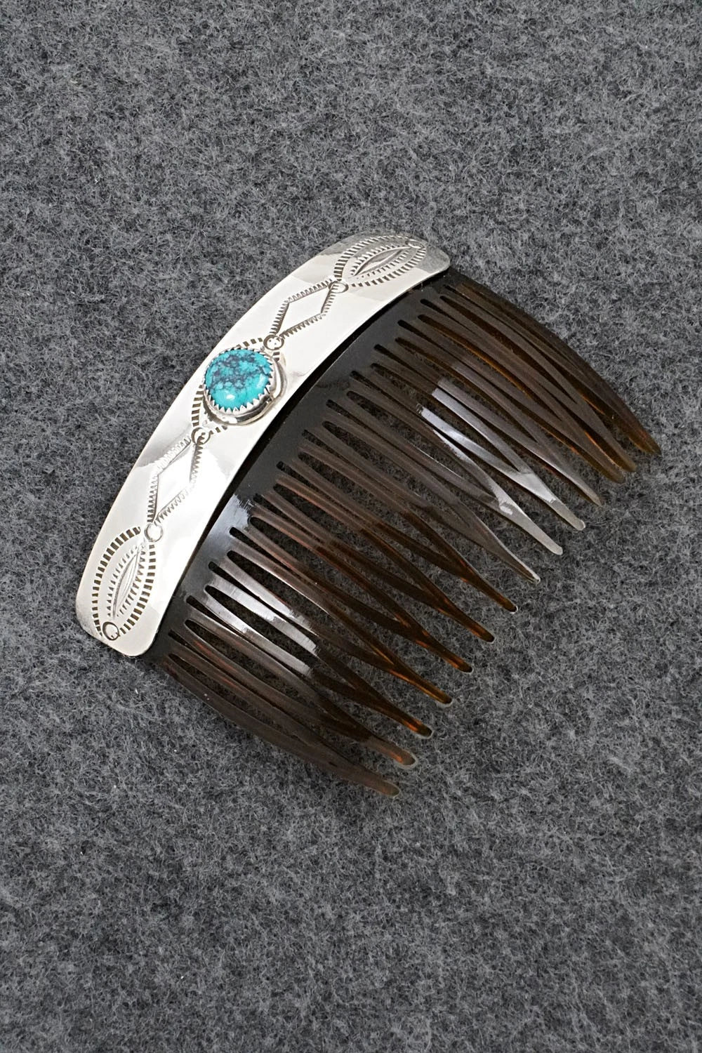 Turquoise & Sterling Silver Hair Combs - Joann Silver