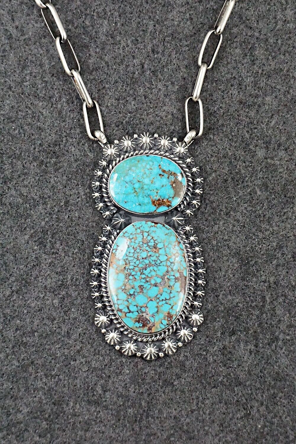 Turquoise & Sterling Silver Necklace - Raymond Delgarito