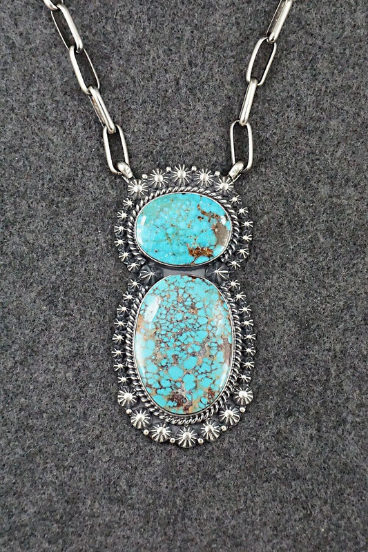Turquoise & Sterling Silver Necklace - Raymond Delgarito