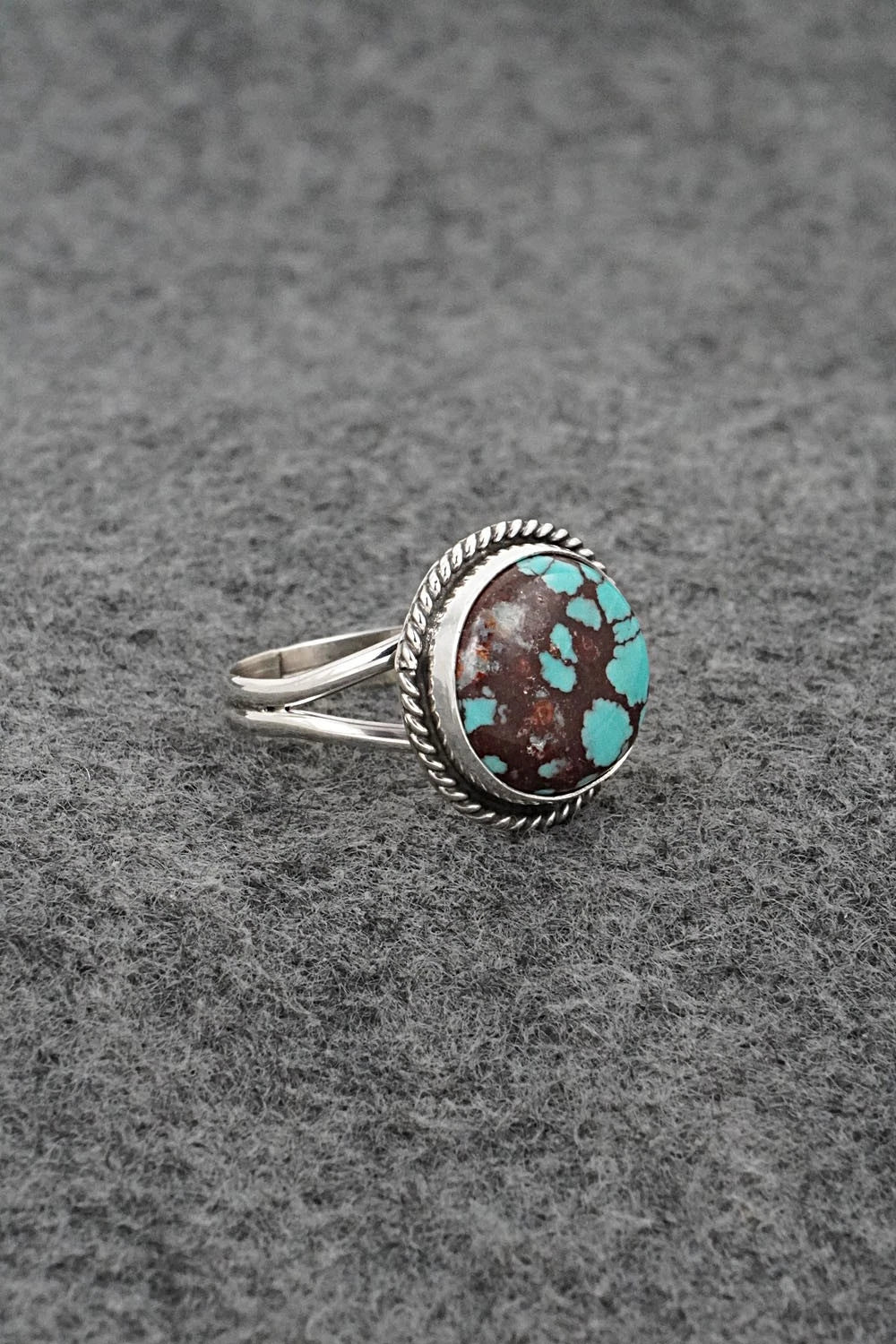 Turquoise & Sterling Silver Ring - Eugene Gruber - Size 8