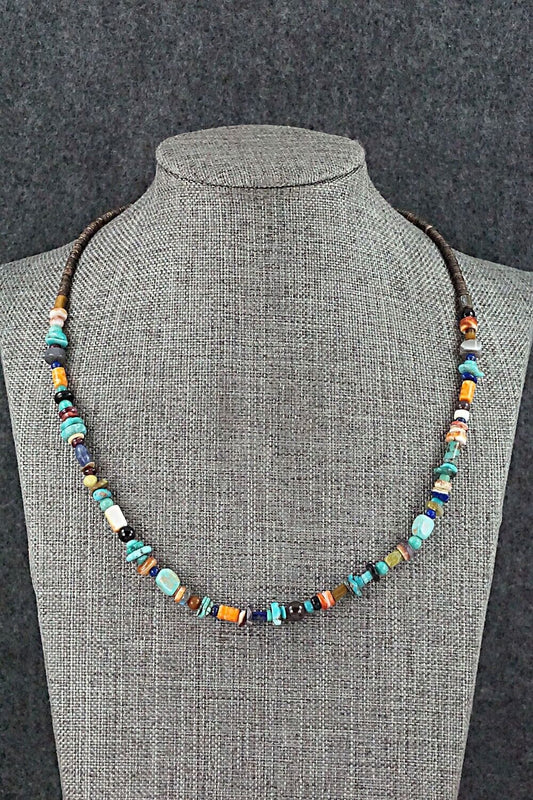 Multi Stone and Sterling Silver Necklace - Helen Tsosie