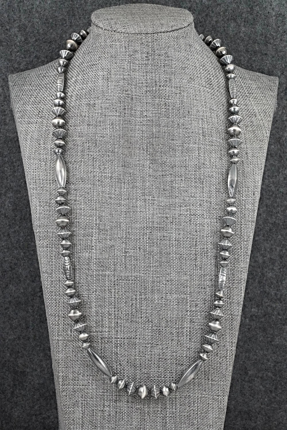Sterling Silver Navajo Pearl Necklace 24" - Vintage