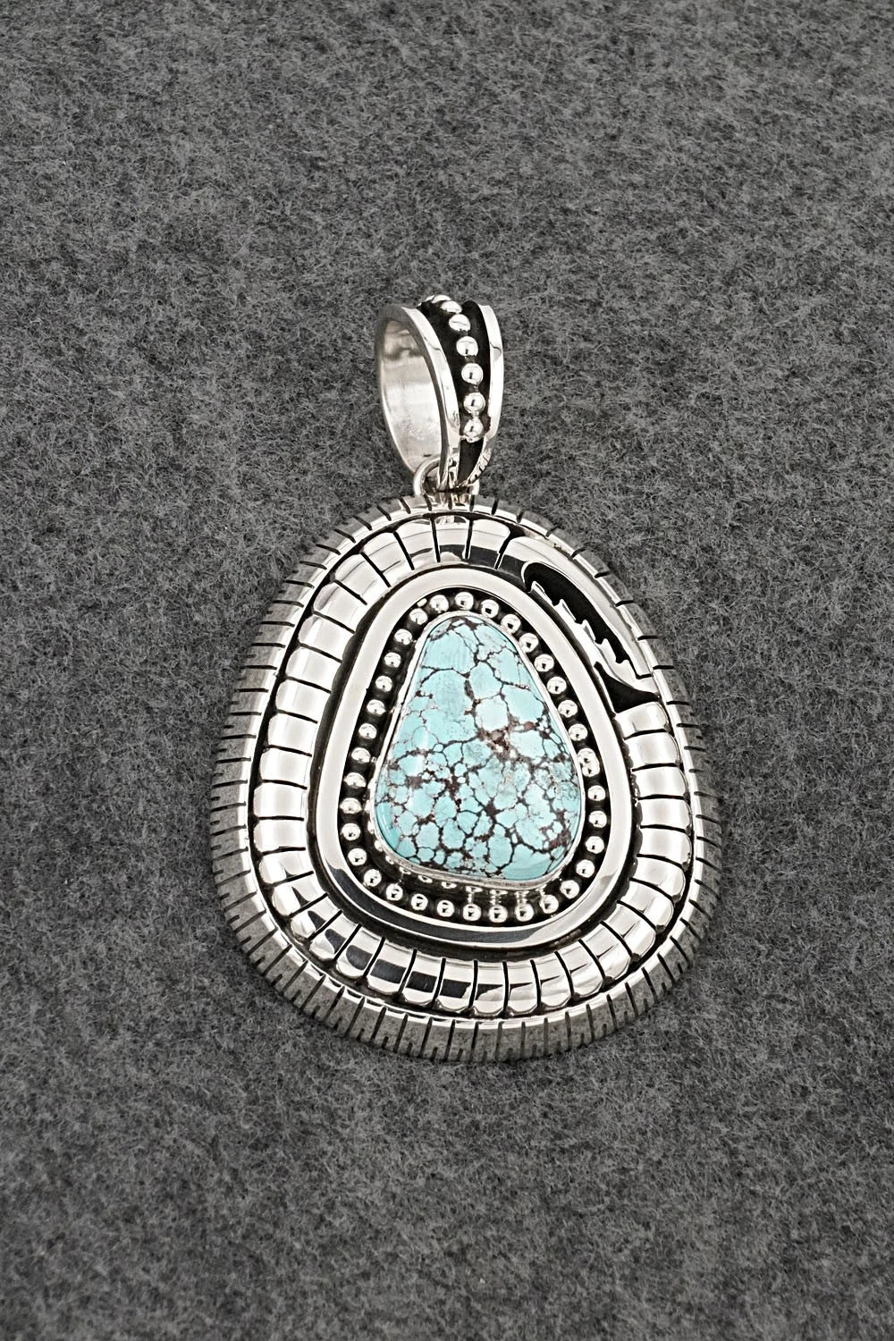 Turquoise and Sterling Silver Pendant - Jonathan Nez