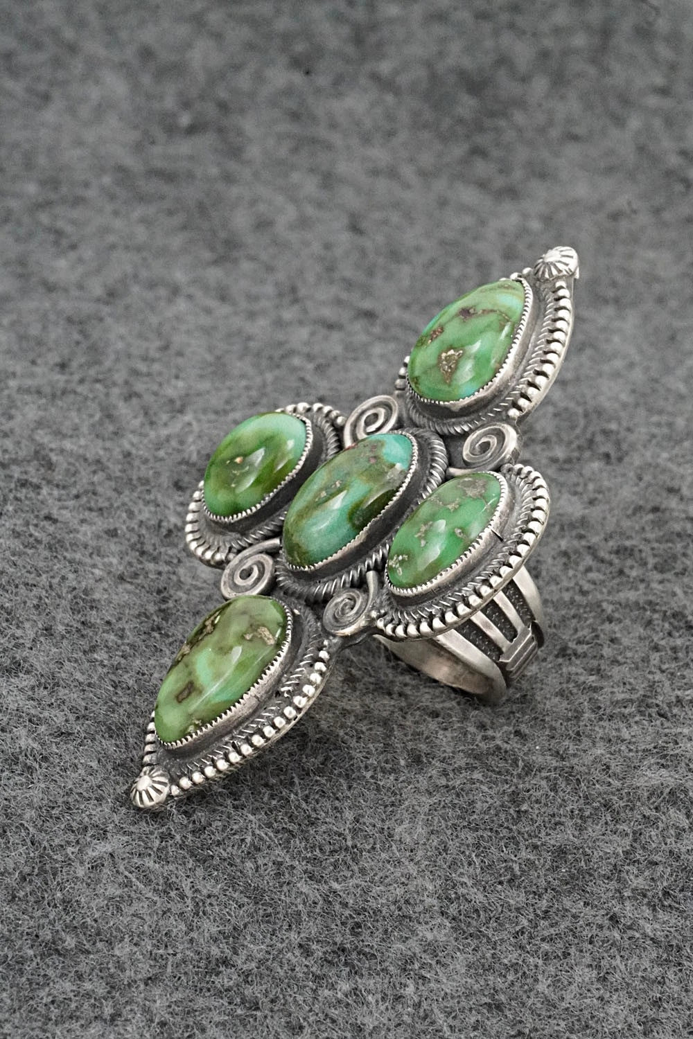 Turquoise & Sterling Silver Ring - Calvin Martinez - Size 8