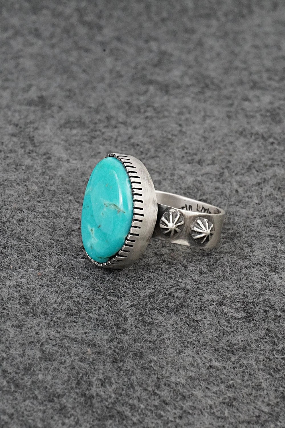 Turquoise & Sterling Silver Ring - Darrin Livingston - Size 8