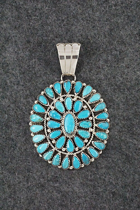 Turquoise & Sterling Silver Pendant - Eunise Wilson