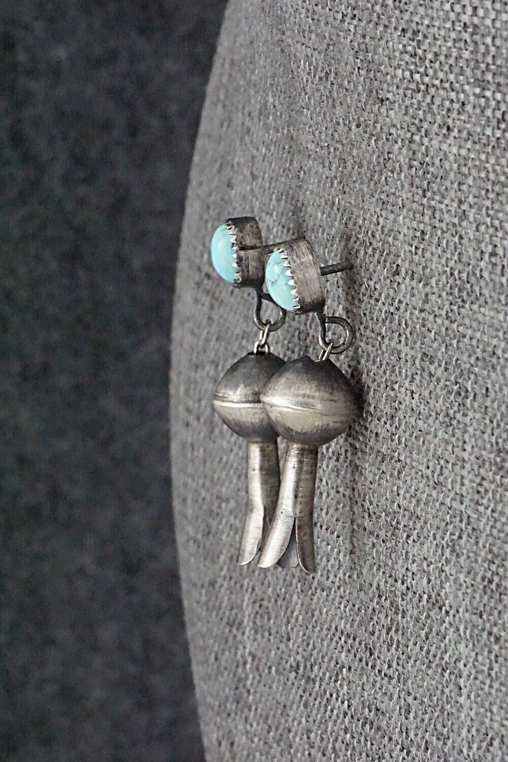 Turquoise & Sterling Silver Blossom Earrings - Shirley Lee