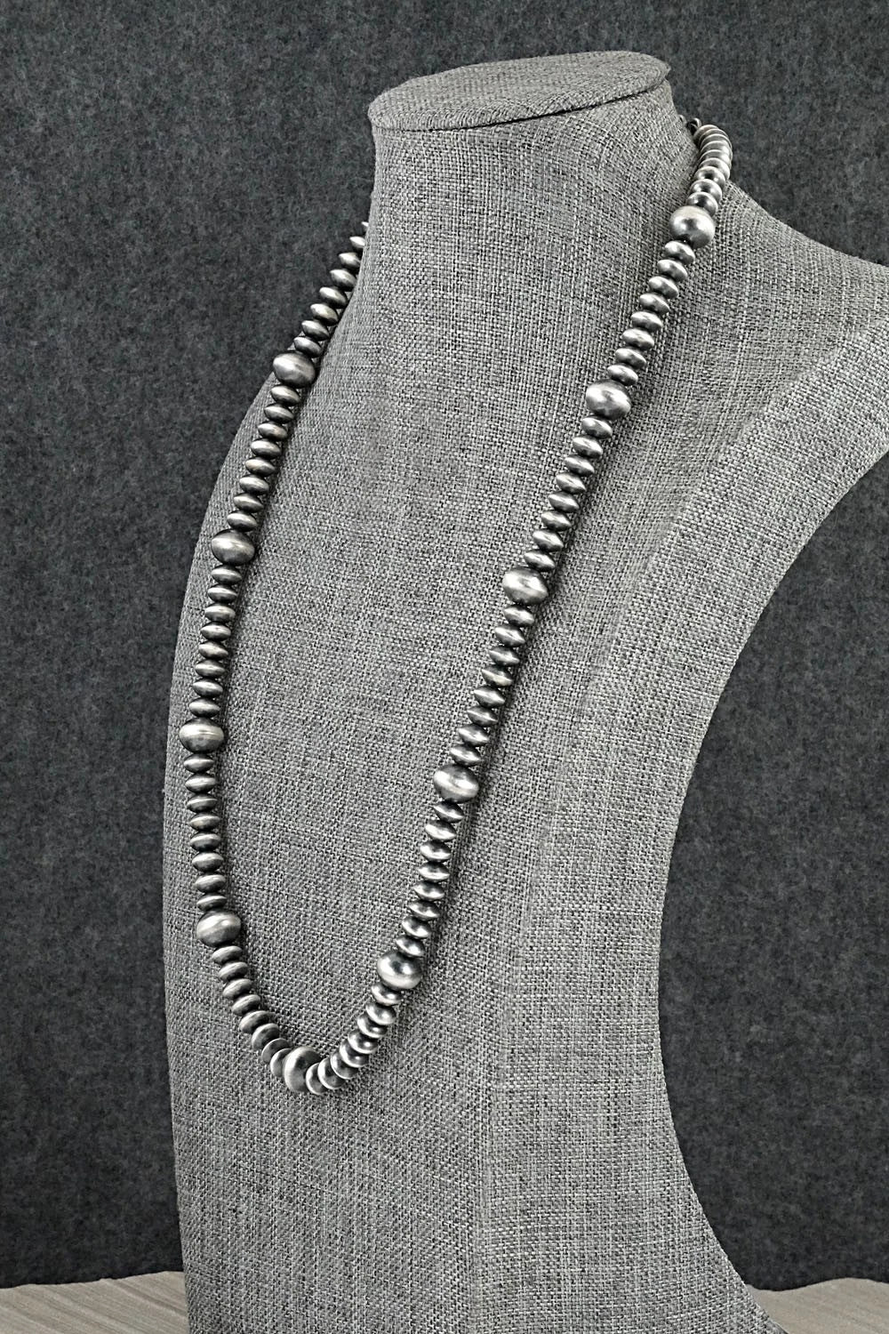 Sterling Silver Navajo Pearl Necklace 22" - Crystal Haley