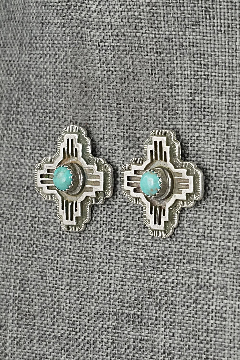 Turquoise & Sterling Silver Earrings - Robinson Martinez