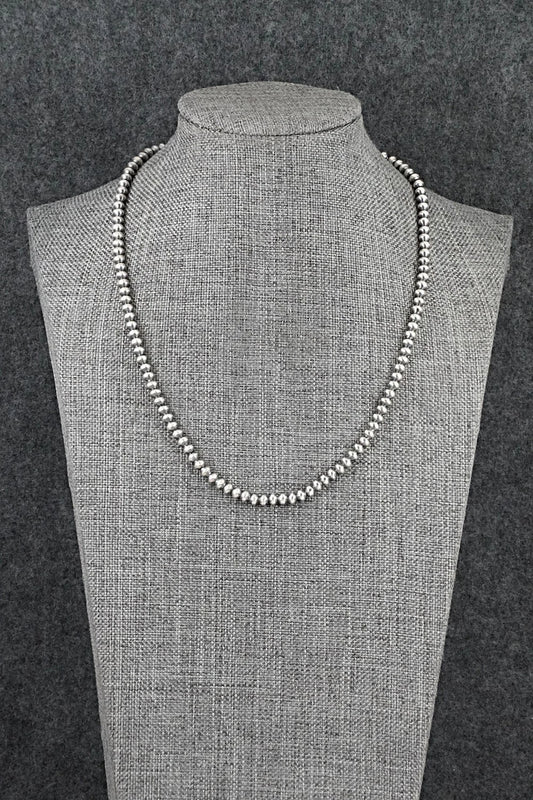 Sterling Silver Navajo Pearl Necklace 16" - Dorinda Mariano