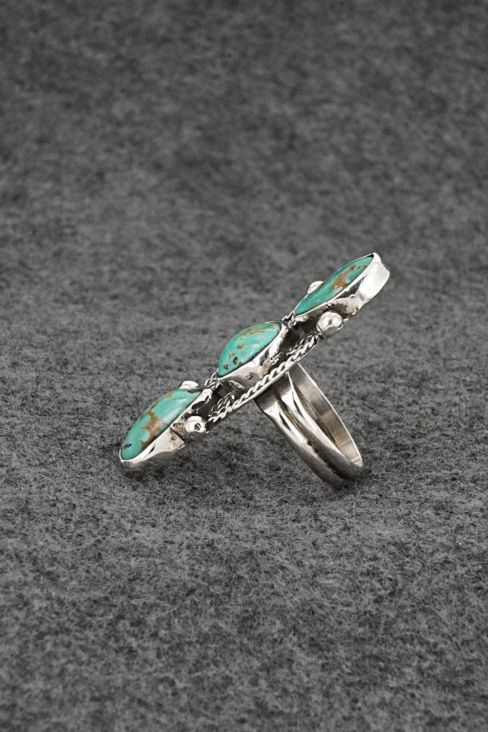 Turquoise & Sterling Silver Ring - Priscilla Reeder - Size 7.5