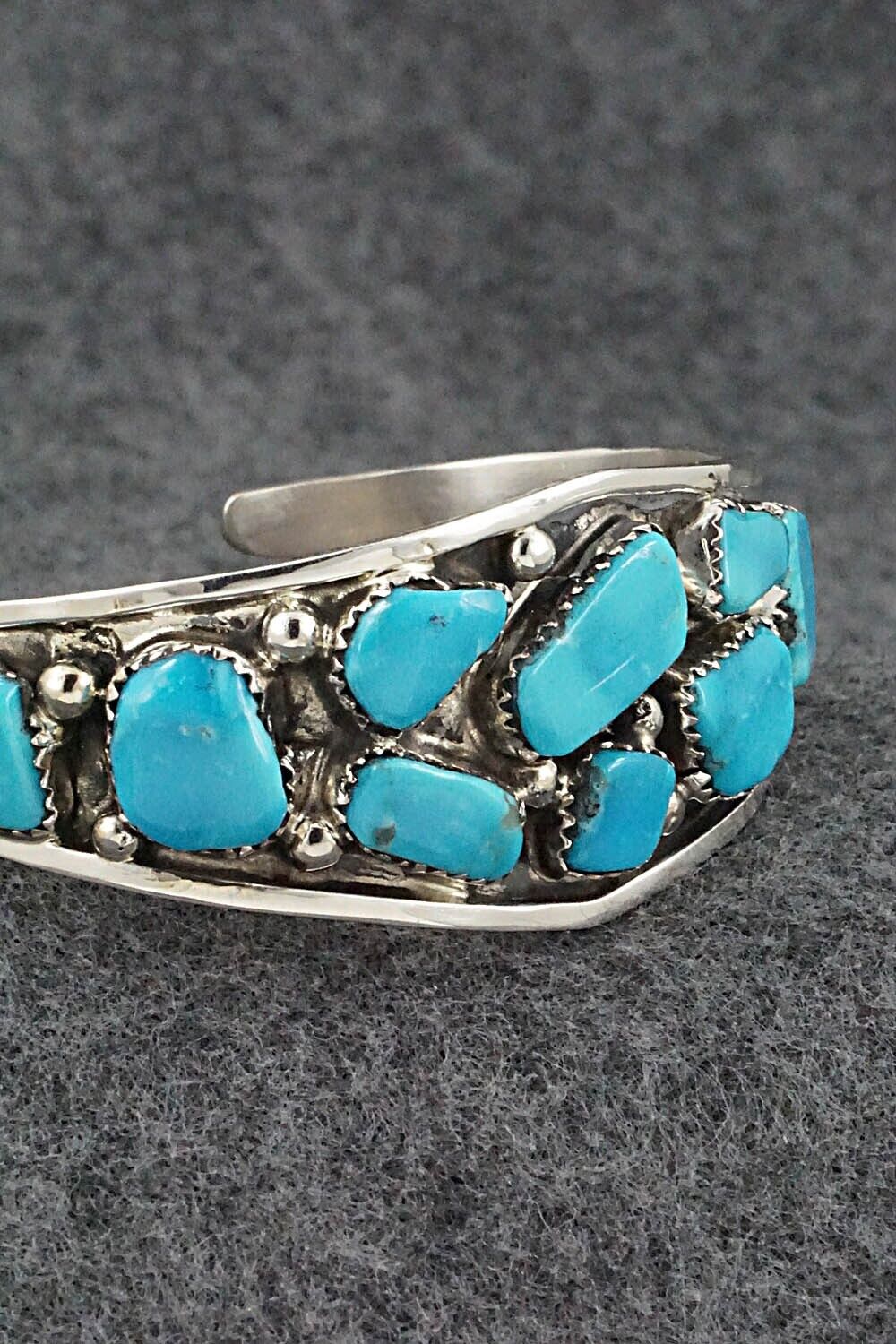 Turquoise & Sterling Silver Bracelet - Vangie Tsabetsaye