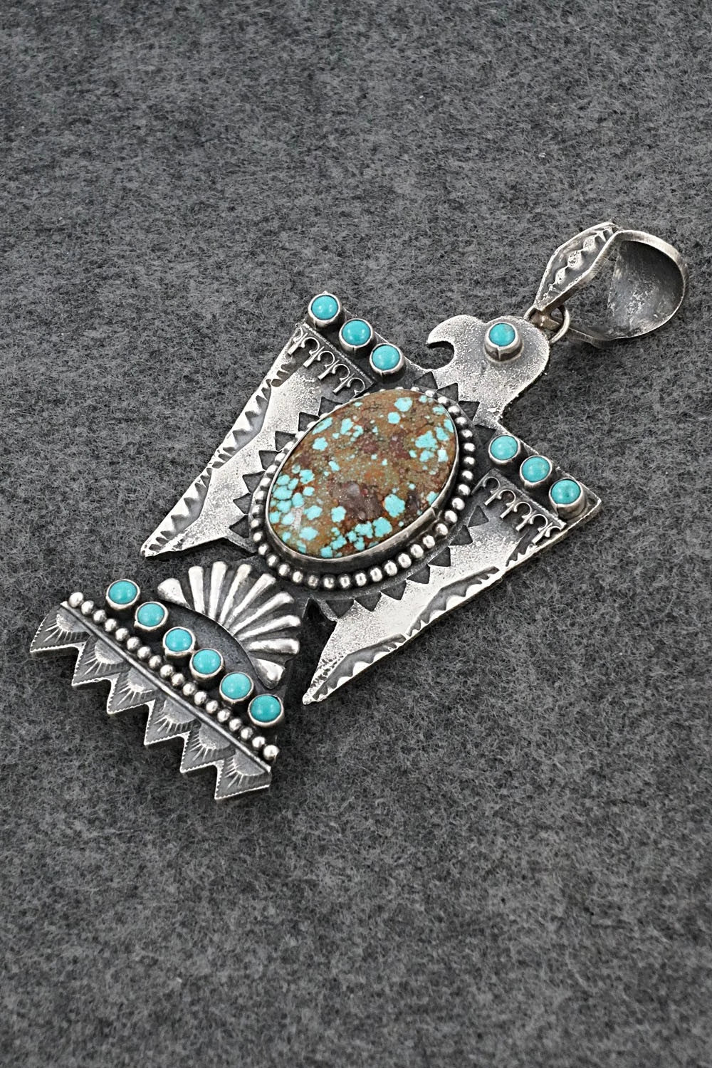 Turquoise & Sterling Silver Pendant - Shawn Cayatineto