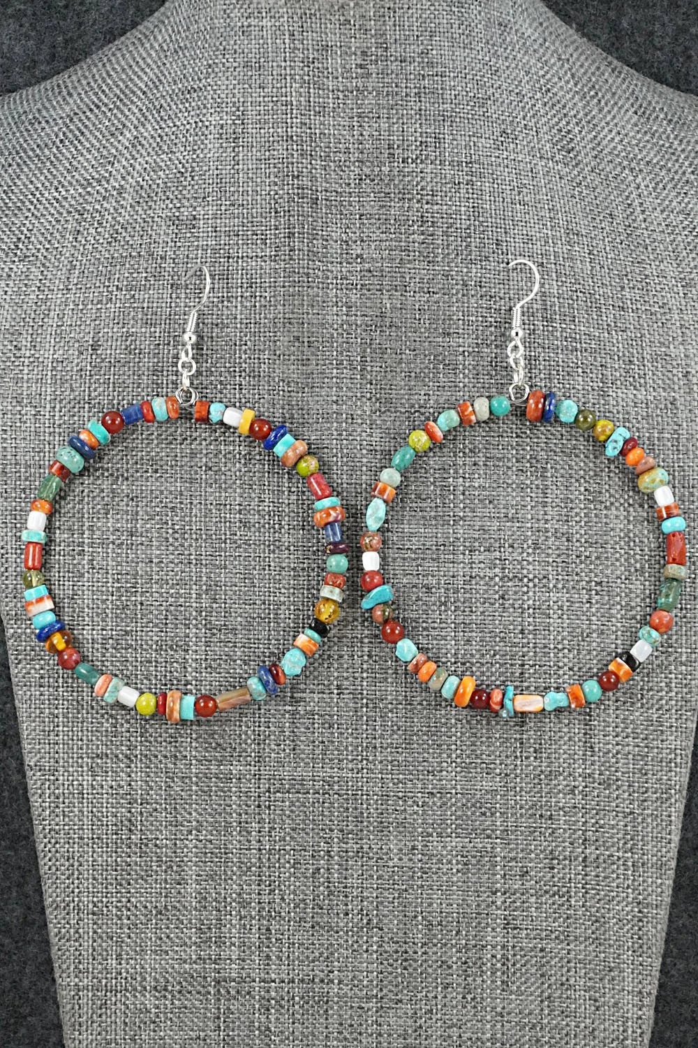 Multi-Stone & Sterling Silver Earrings - Helen Tsosie
