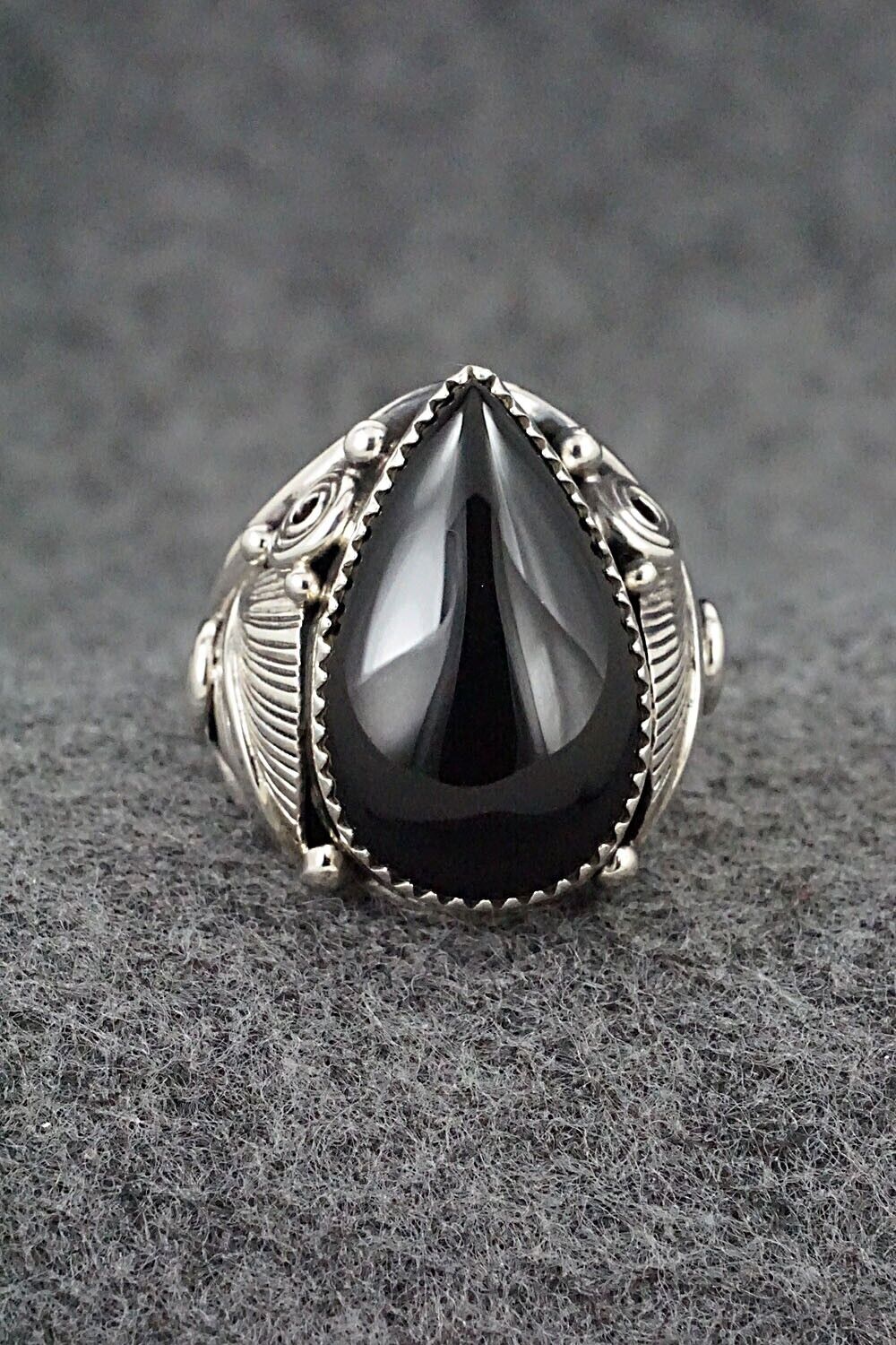 Onyx & Sterling Silver Ring - Darrell Morgan - Size 9.5