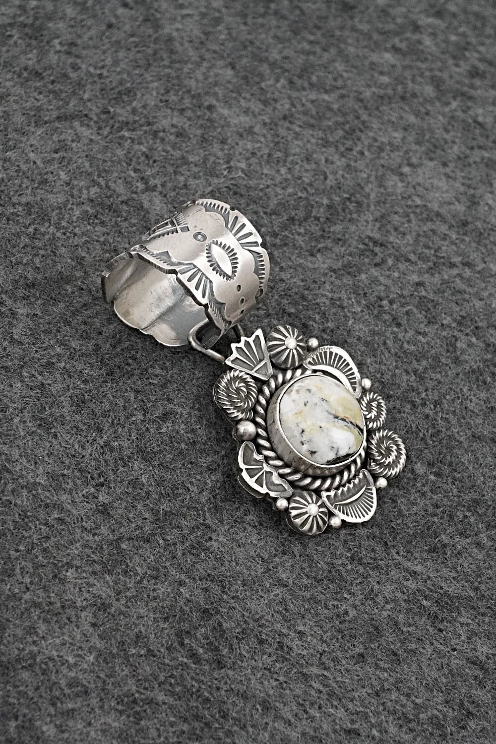 White Buffalo & Sterling Silver Pendant - Rosita Calladitto