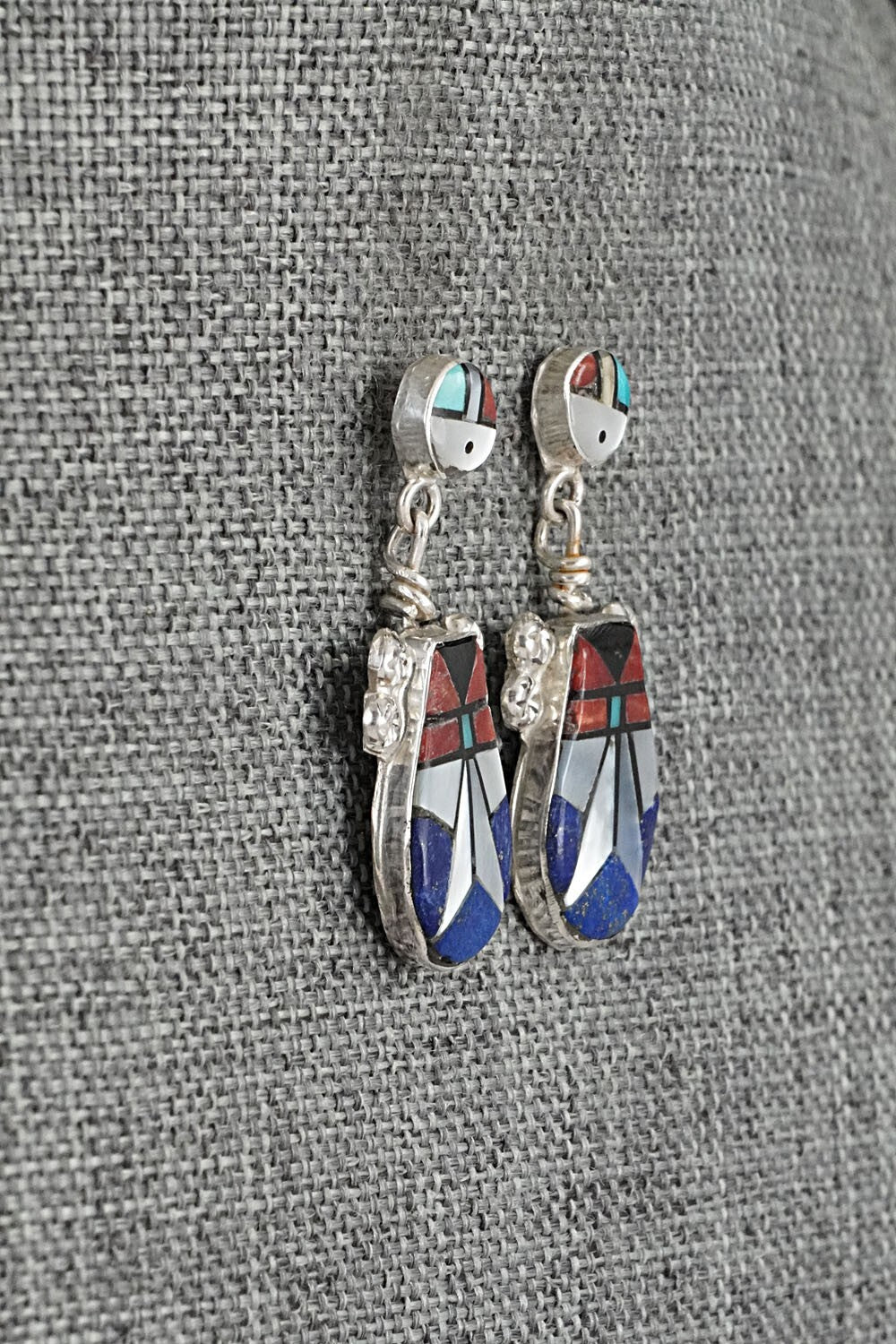 Multi-Stone Inlay & Sterling Silver Earrings - Ola Eriacho