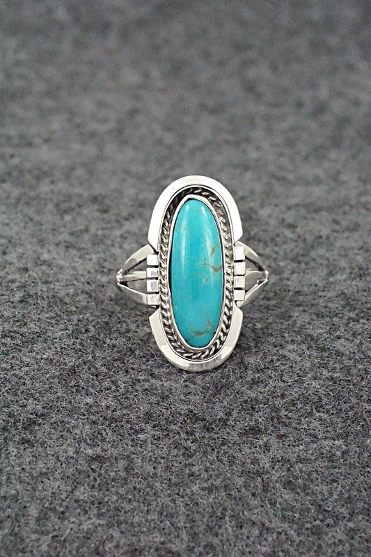 Turquoise & Sterling Silver Ring - Samuel Yellowhair - Size 7.75