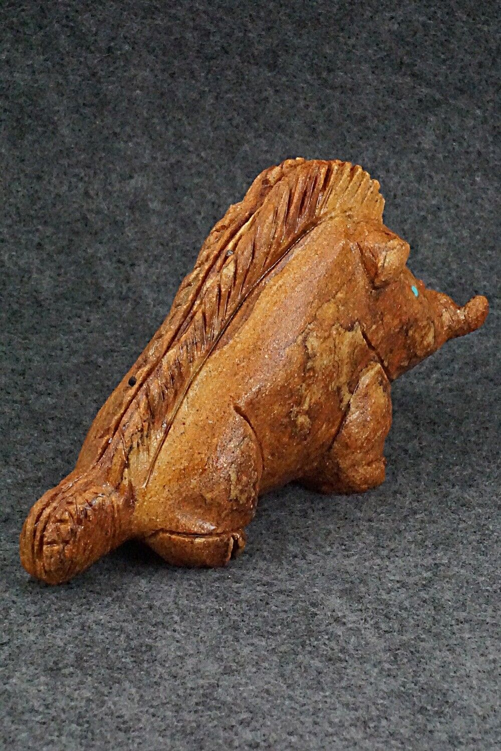 Razorback Hog Zuni Fetish Carving - Louise Ponchuella