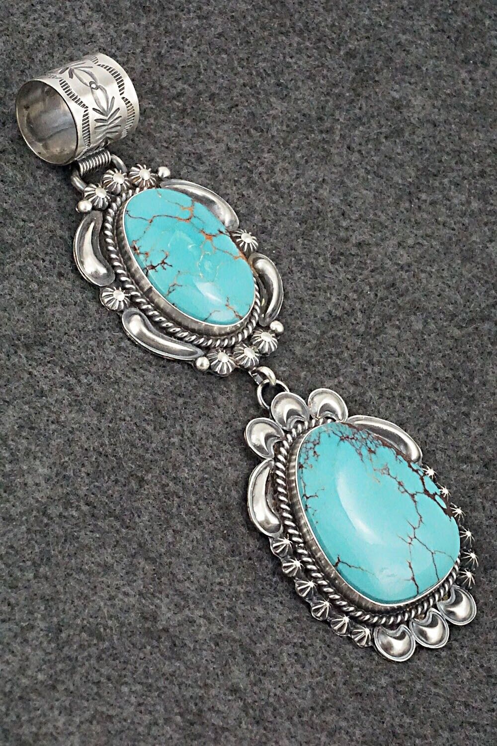 Turquoise & Sterling Silver Pendant - Raymond Delgarito