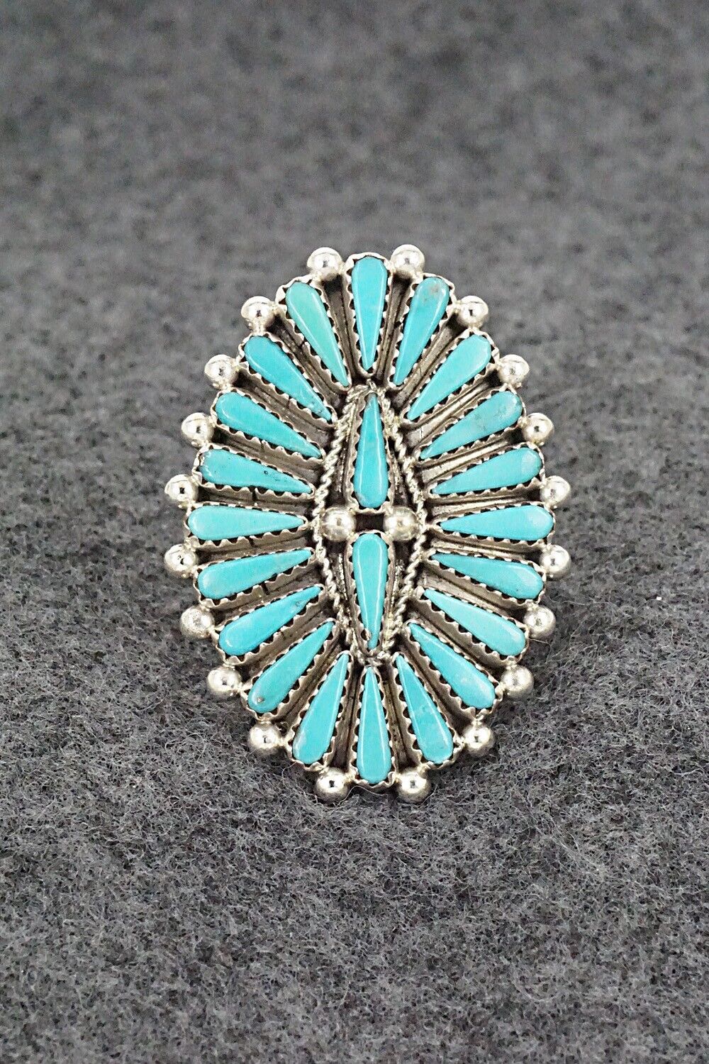 Turquoise & Sterling Silver Ring - Kyle Wilson - Size 8