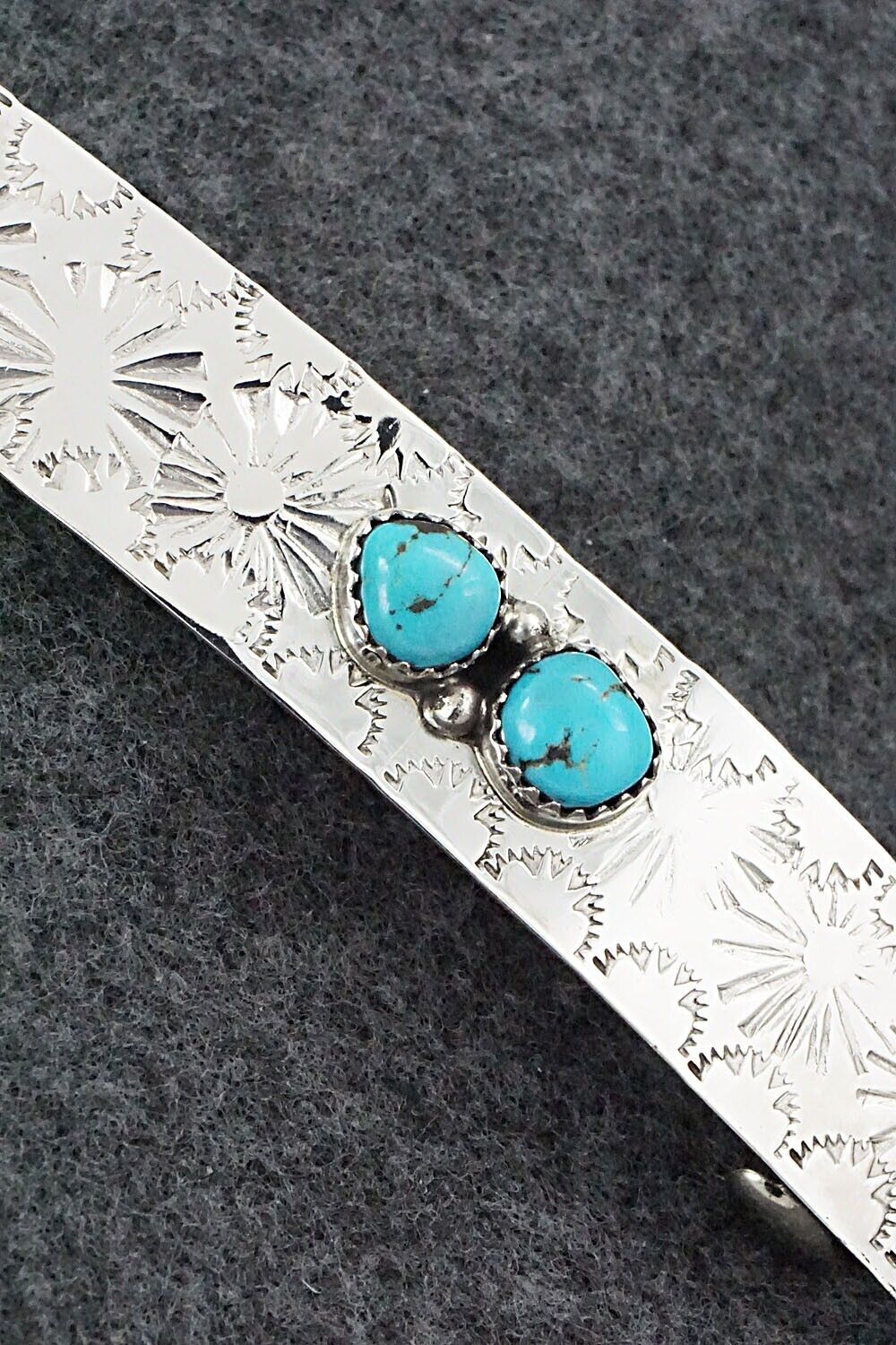 Turquoise & Sterling Silver Hair Barrette - Sally Arviso