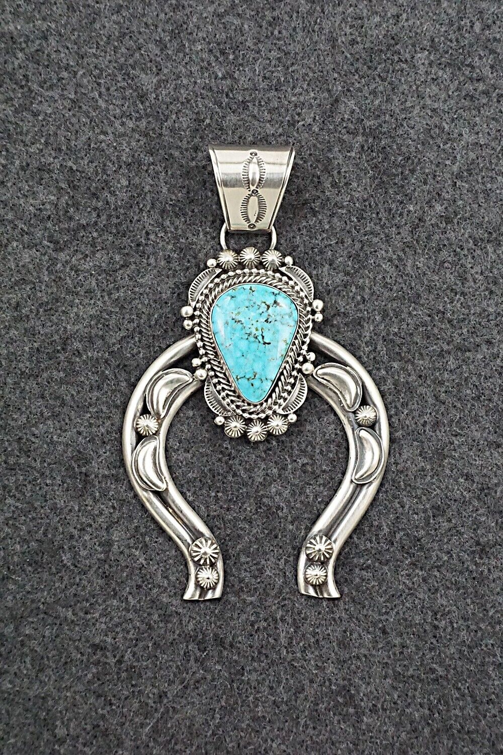 Turquoise & Sterling Silver Naja Pendant - Tom Lewis