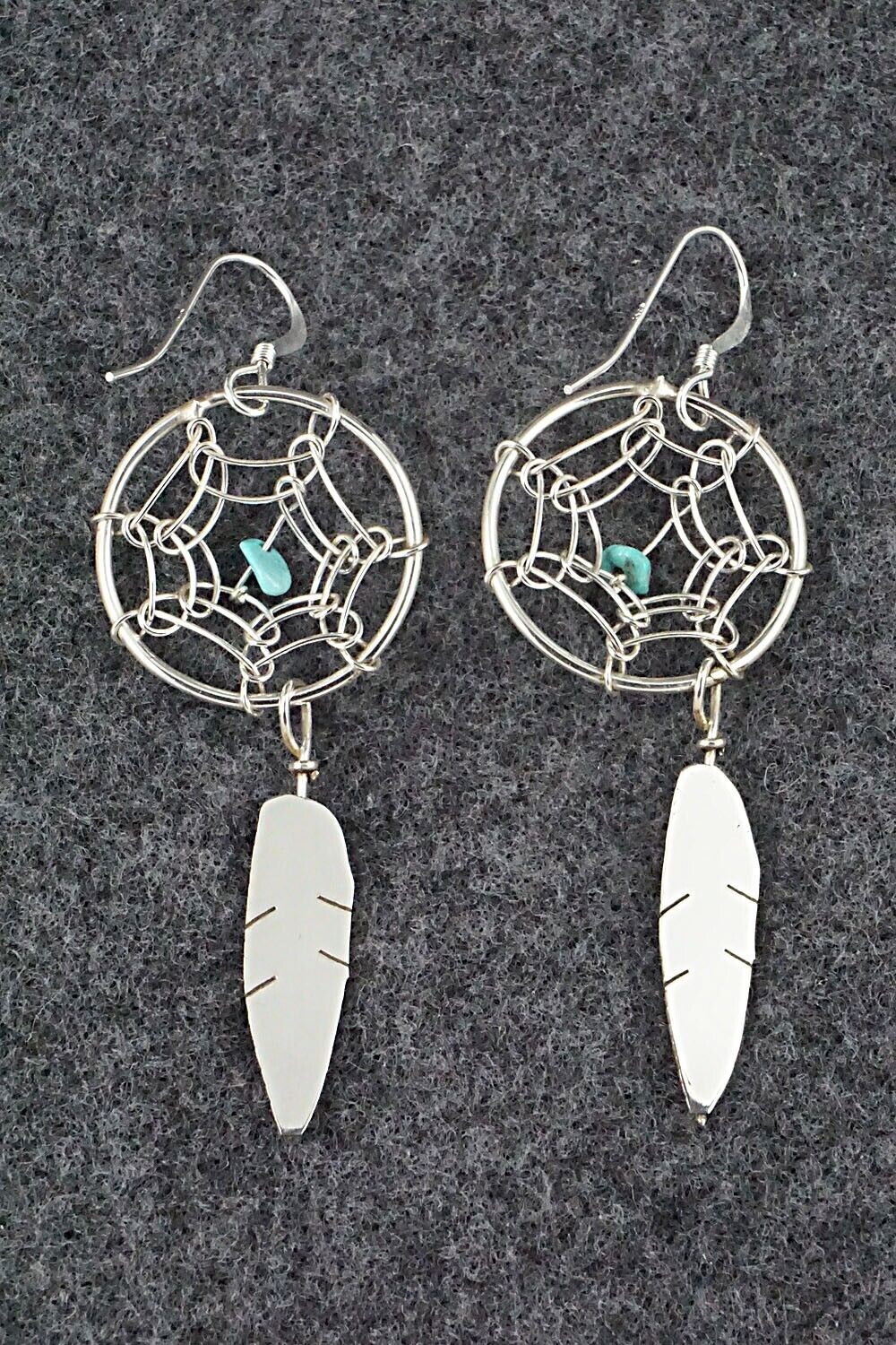 Turquoise & Sterling Silver Earrings - Lorenzo Arviso Jr.