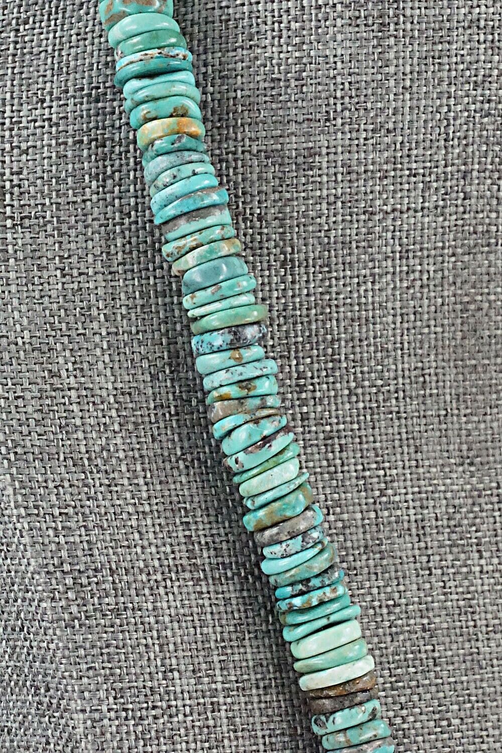 Turquoise & Sterling Silver Necklace 18" - Doreen Jake