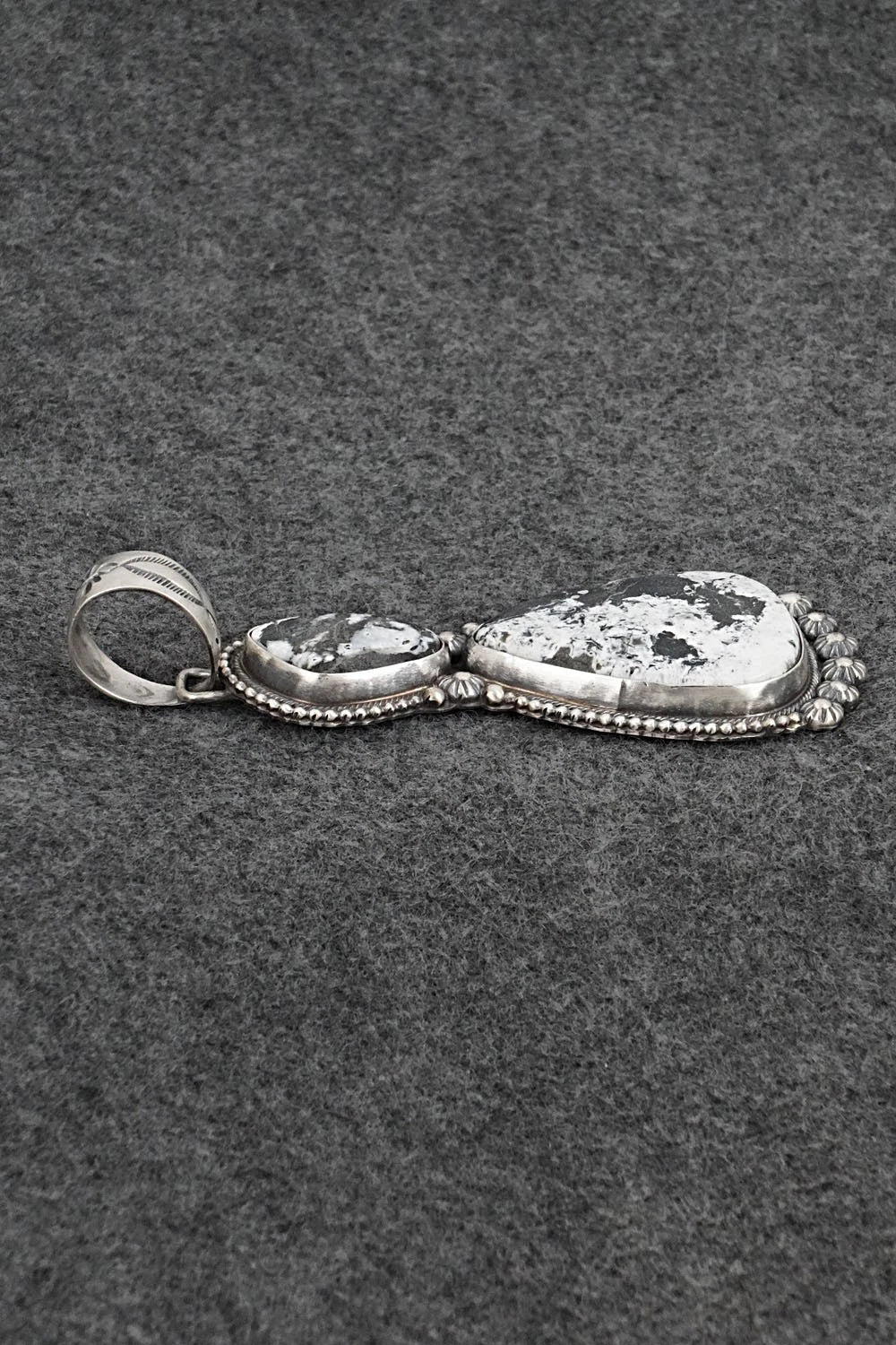 White Buffalo & Sterling Silver Pendant - Kathleen Livingston