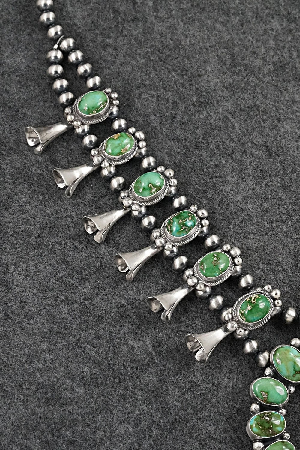 Turquoise & Sterling Silver Squash Blossom Set - Darrin Livingston