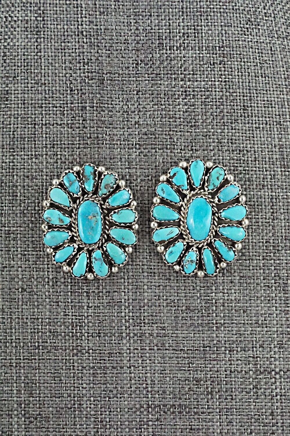 Turquoise & Sterling Silver Earrings - Justina Wilson