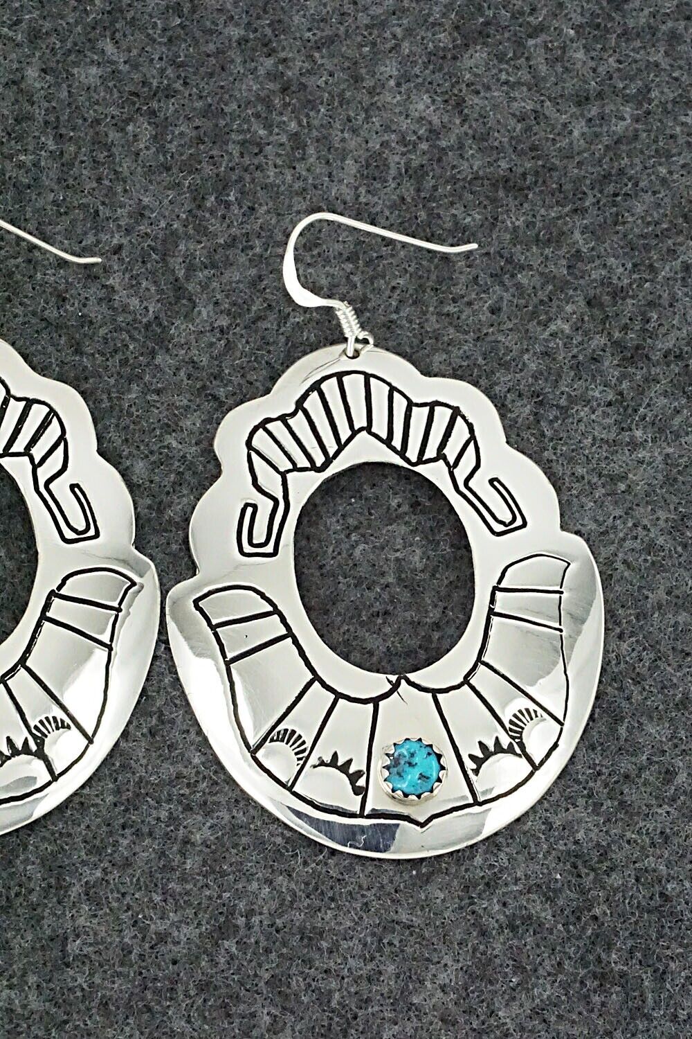 Turquoise & Sterling Silver Earrings - Rosita Singer