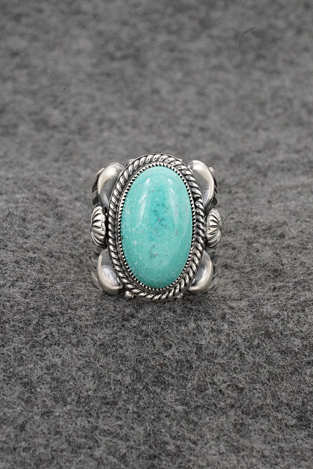 Turquoise & Sterling Silver Ring - Delbert Gordon - Size 8.5
