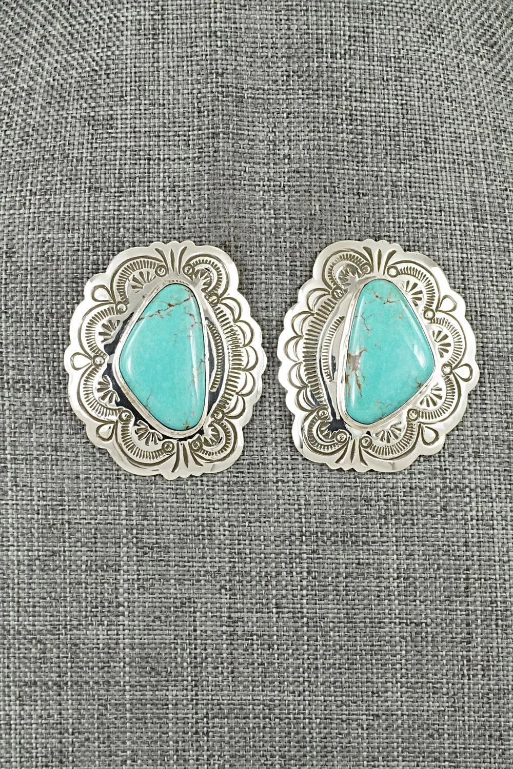 Turquoise & Sterling Silver Earrings - Arnold Blackgoat