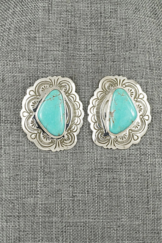 Turquoise & Sterling Silver Earrings - Arnold Blackgoat