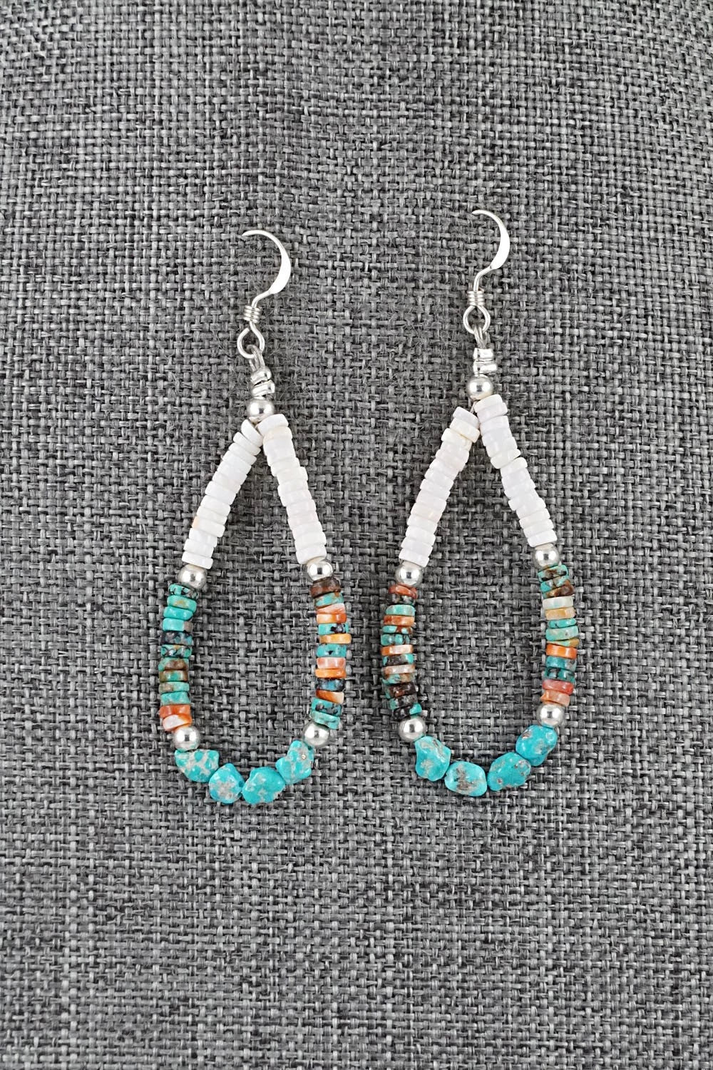 Spiny Oyster, Turquoise & Sterling Silver Necklace Set - Erika Brown